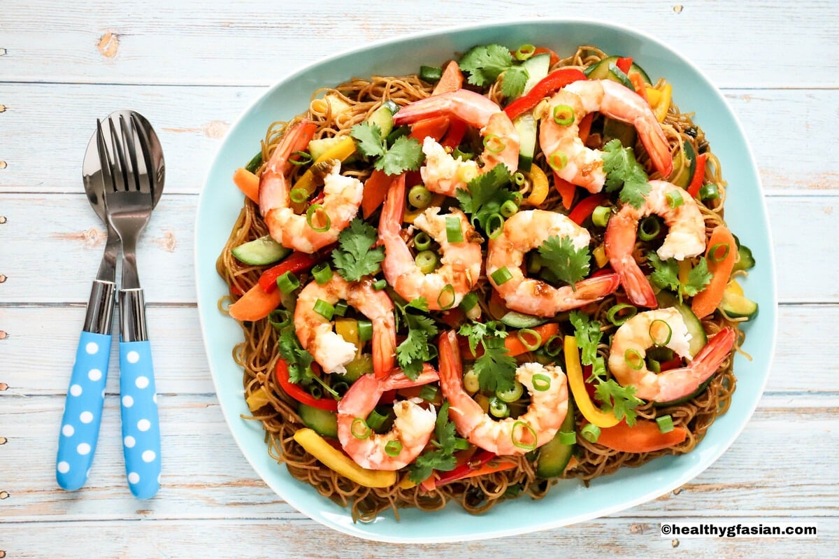 Easy Prawns Lo Mein Gluten Free