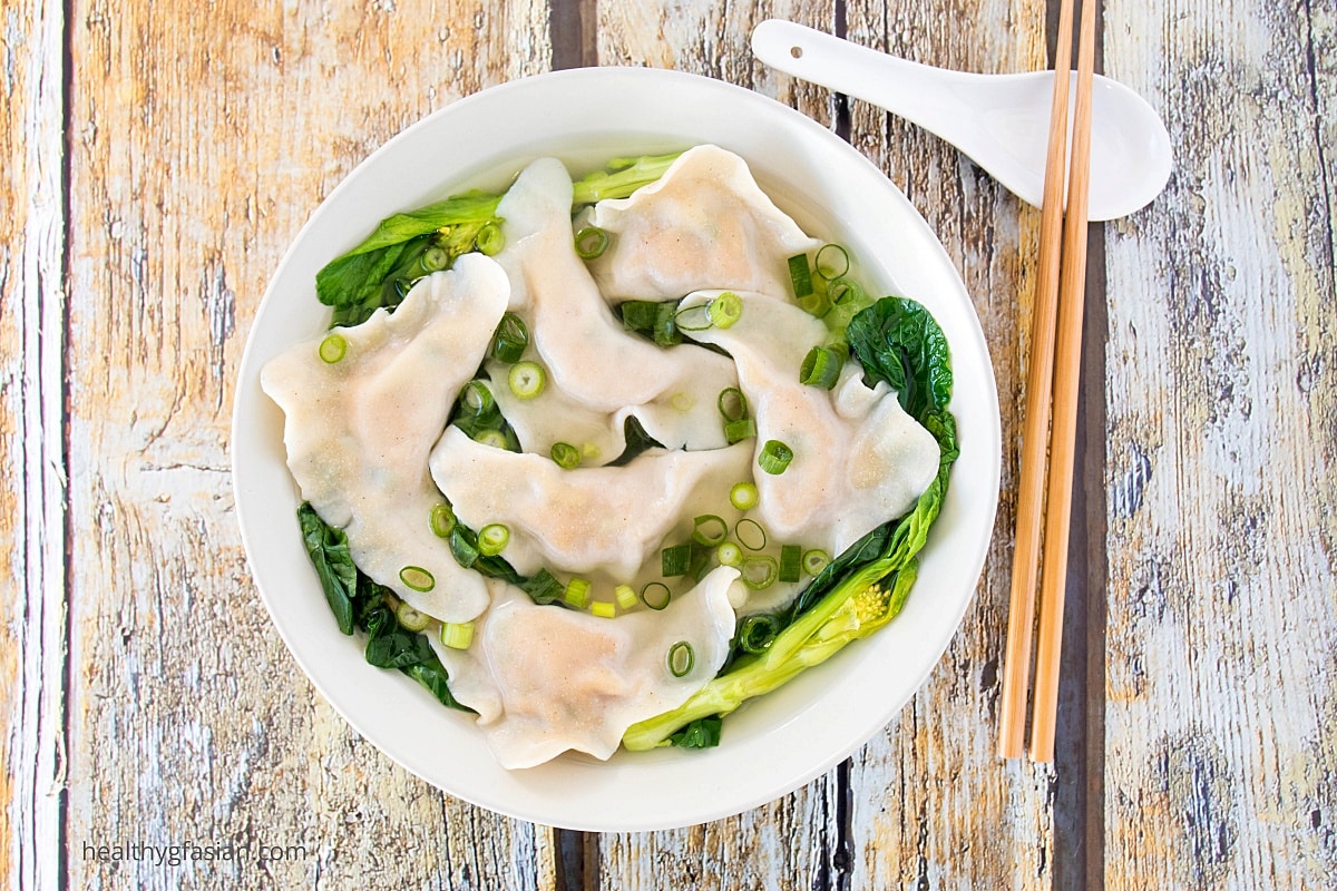 Pork and Prawns Wonton Soup Gluten Free